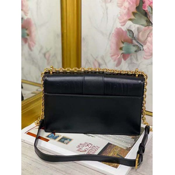 Dior Women 30 Montaigne Chain Bag ‘CD’ Black Grained Calfskin (12)