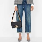 Dior Women 30 Montaigne Chain Bag 'CD' Black Grained Calfskin - immagine 11