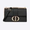 Dior Women 30 Montaigne Chain Bag 'CD' Black Grained Calfskin