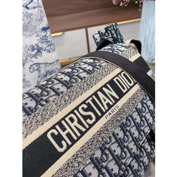 Dior Women Diorcamp Bag Blue Dior Oblique Embroidery ‘Christian Dior’ (3)