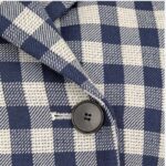 Dior Women Double-Breasted Button Jacket Blue White Check Wool Twill – Image 12
