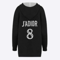 Dior Women J’Adior 8 Hooded Sweater Black Cashmere Relaxed Fit
