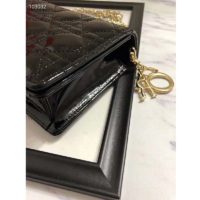 Dior Women Lady Dior Pouch Black Patent Cannage Calfskin ‘D.I.O.R