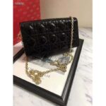 Dior Women Lady Dior Pouch Black Patent Cannage Calfskin 'D.I.O.R.' - Image 2