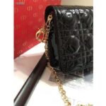 Dior Women Lady Dior Pouch Black Patent Cannage Calfskin 'D.I.O.R.' - Image 9
