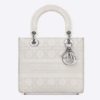 Dior Women Medium Lady D-Lite Bag White Cannage Embroidery
