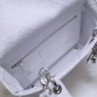 Dior Women Medium Lady D-Lite Bag White Cannage Embroidery