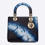 Dior Women Medium Lady Dior Bag Blue Multicolor Tie & Dior Printed Calfskin