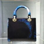 Dior Women Medium Lady Dior Bag Blue Multicolor Tie & Dior Printed Calfskin - Image 5