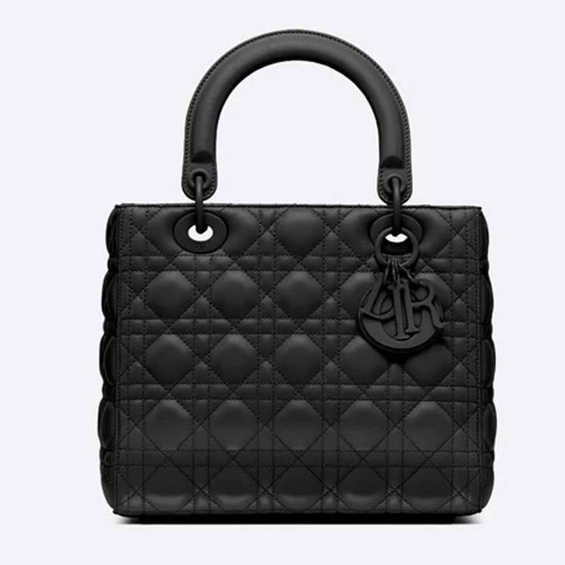 Dior Women Medium Lady Dior Bag Latte Ultramatte Cannage Calfskin