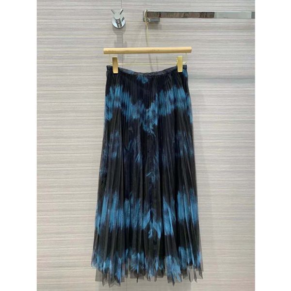 Dior Women Midi Skirt Black and Blue Tie & Dior Tulle (1)