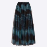 Dior Women Midi Skirt Black and Blue Tie & Dior Tulle