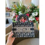 Dior Women Mini Dior Book Tote Blue Dior Oblique Embroidery - Image 3