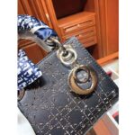 Dior Women Mini Lady Dior Bag Black Calfskin Multicolor Beaded Cannage Embroidery - Imagen 7