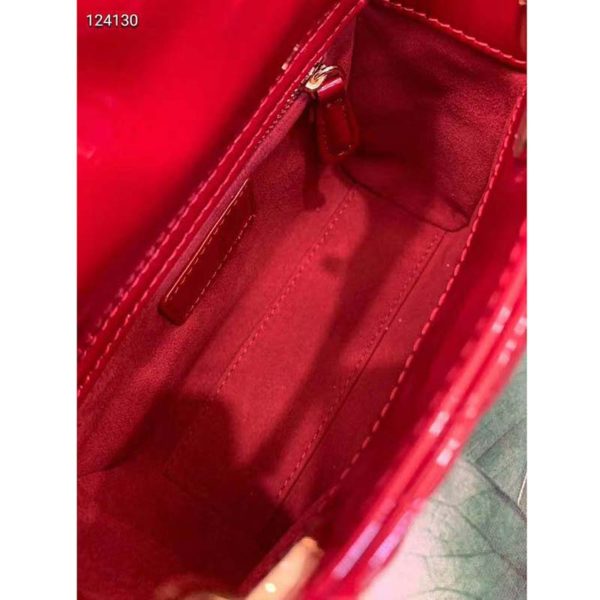 Dior Women Mini Lady Dior Bag Cherry Red Patent Cannage Calfskin (9)