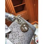Dior Women Mini Lady Dior Bag Gray Strass Cannage Satin - Image 5