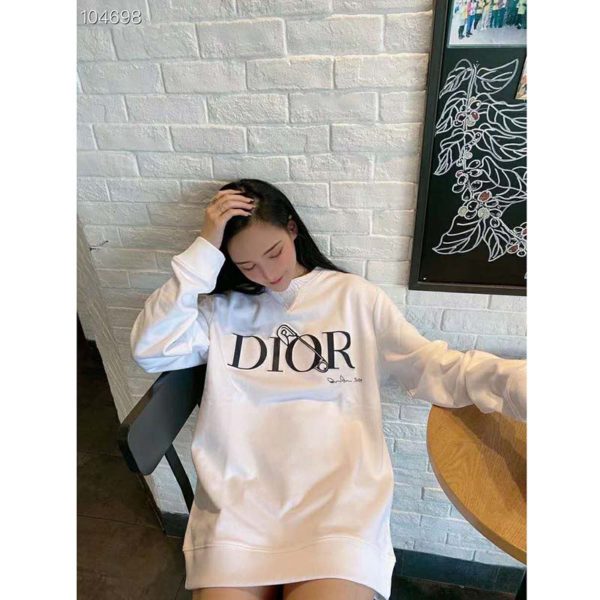 Dior Women Oversized Dior And Judy Blame Sweatshirt Cotton-White (9)