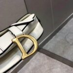 Dior Women Saddle Bag Latte Ultramatte Calfskin 'D' 'CD' Signature-White - Image 5