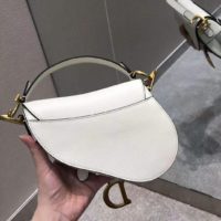 Dior Women Saddle Bag Latte Ultramatte Calfskin ‘D’ ‘CD’ Signature-White