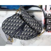 Dior Women Saddle Bag in Blue Dior Oblique Jacquard Canvas