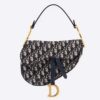 Dior Women Saddle Bag in Blue Dior Oblique Jacquard Canvas