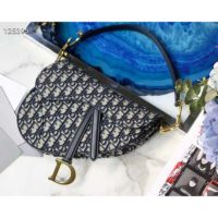 Dior Women Saddle Bag in Blue Dior Oblique Jacquard Canvas