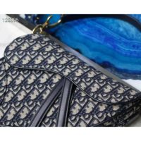 Dior Women Saddle Bag in Blue Dior Oblique Jacquard Canvas