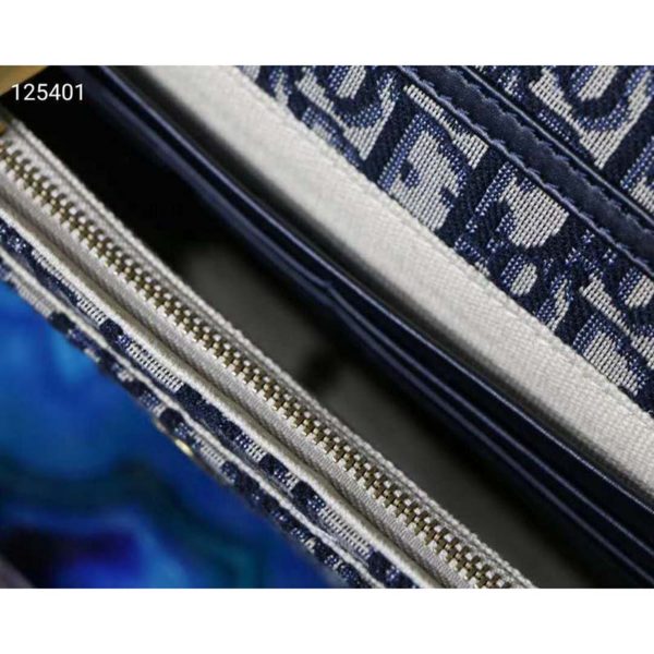 Dior Women Saddle Wallet Blue Dior Oblique Jacquard ‘D’ Stirrup (10)