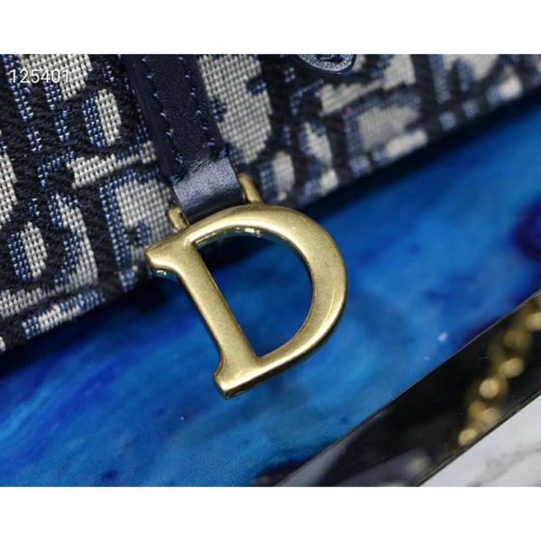 Dior Women Saddle Wallet Blue Dior Oblique Jacquard ‘D’ Stirrup (3)