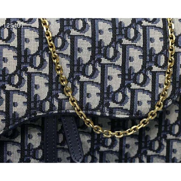 Dior Women Saddle Wallet Blue Dior Oblique Jacquard ‘D’ Stirrup (4)