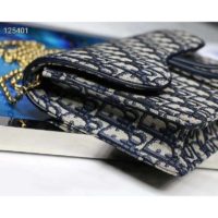 Dior Women Saddle Wallet Blue Dior Oblique Jacquard ‘D’ Stirrup