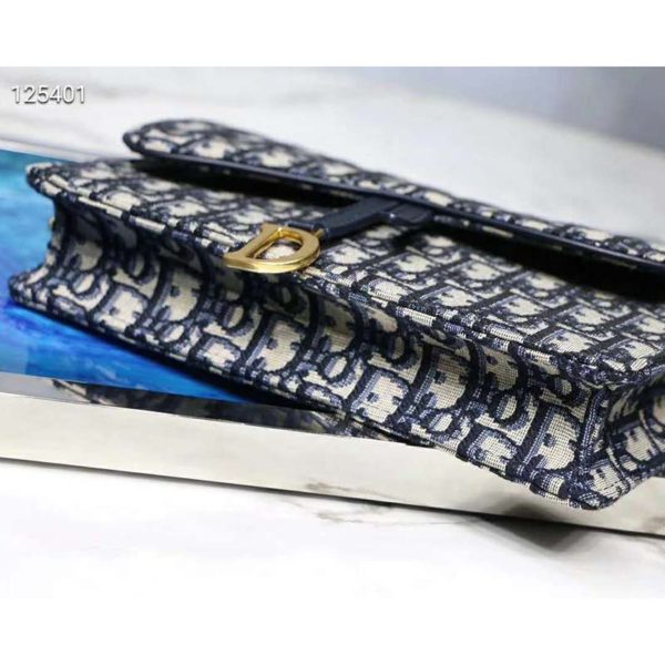 Dior Women Saddle Wallet Blue Dior Oblique Jacquard ‘D’ Stirrup (7)