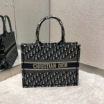 Dior Women Small Dior Book Tote Blue Dior Oblique Embroidery - Image 3