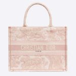 Dior Women Small Dior Book Tote Pink Toile De Jouy Embroidery