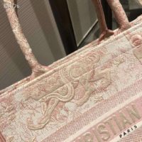 Dior Women Small Dior Book Tote Pink Toile De Jouy Embroidery