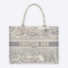 Dior Women Small Dioriviera Dior Book Tote Gray Toile De Jouy Embroidery