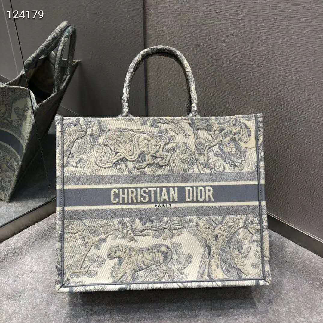 Dior Dioriviera Book Tote Small Gray in Textile - US