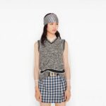 Dior Women V-Neck Sleeveless Sweater Blue Gray Cashmere Wool – Image 12