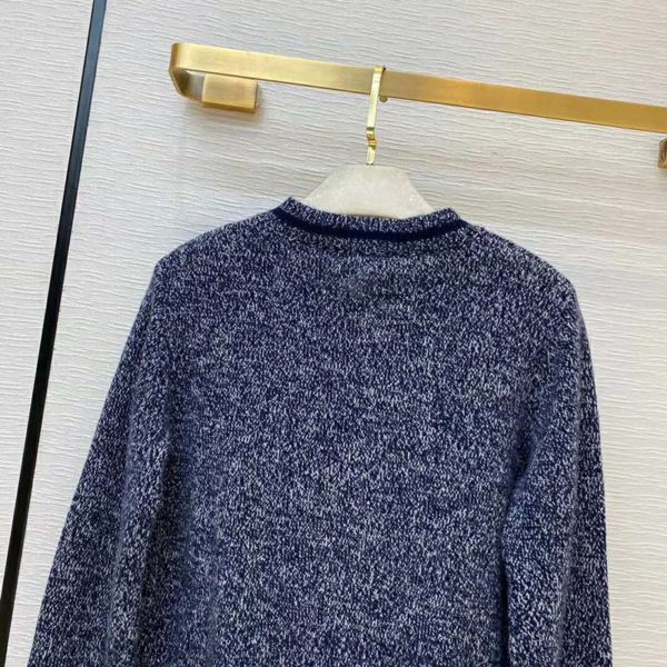 Dior Women V-Neck Sweater Blue and Gray Cashmere and Wool (13)