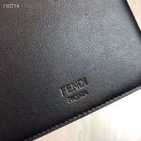 Fendi Unisex Coin Wallet Black Calfskin Colour-Block Bag Bugs Eye Inlays