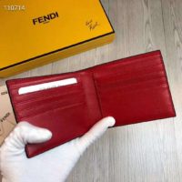 Fendi Unisex Coin Wallet Black Calfskin Colour-Block Bag Bugs Eye Inlays