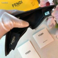Fendi Unisex Wallet Black Leather Bi-Fold Wallet Brown Black Calfskin