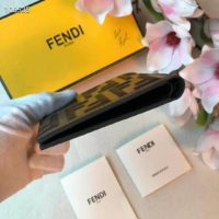 Fendi Unisex Wallet Black Leather Bi-Fold Wallet Brown Black Calfskin