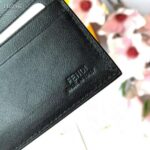 Fendi Unisex Wallet Brown Fabric Bi-Fold FF Motif Black Leather - Image 10