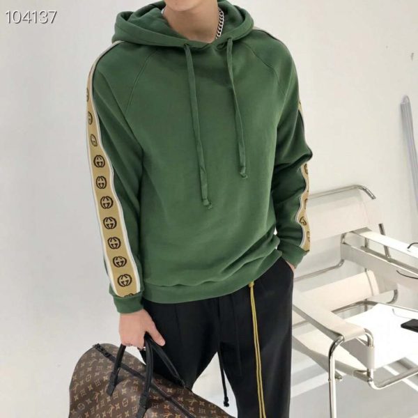 Gucci Men Cotton Jersey Hooded Sweatshirt Green Heavy Felted Organic (11)