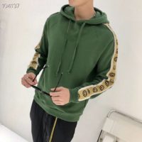 Gucci Men Cotton Jersey Hooded Sweatshirt Green Heavy Felted Organic