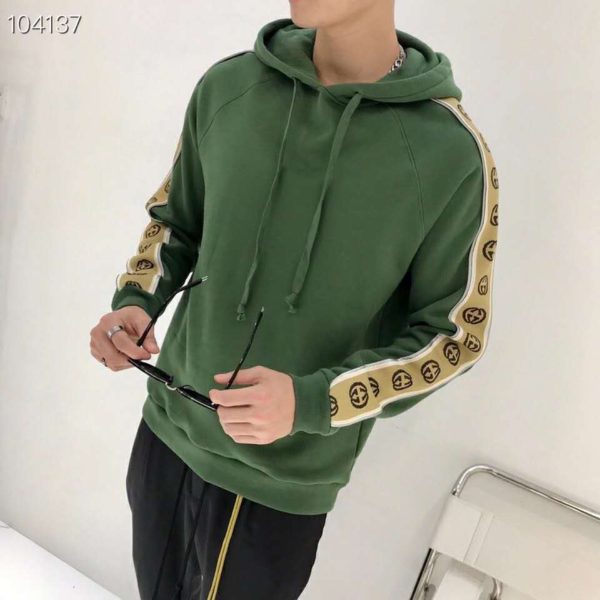 Gucci Men Cotton Jersey Hooded Sweatshirt Green Heavy Felted Organic (12)