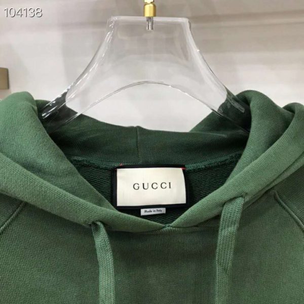 Gucci Men Cotton Jersey Hooded Sweatshirt Green Heavy Felted Organic (6)