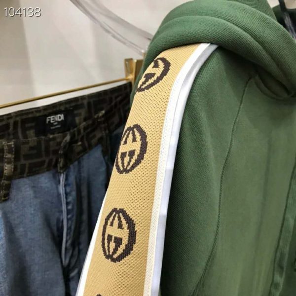 Gucci Men Cotton Jersey Hooded Sweatshirt Green Heavy Felted Organic (7)