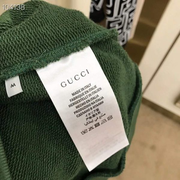 Gucci Men Cotton Jersey Hooded Sweatshirt Green Heavy Felted Organic (9)